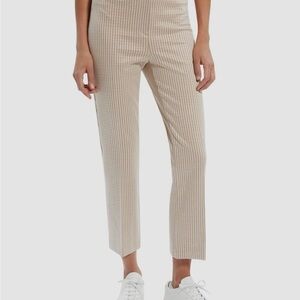 Theory Beige and Brown Striped Pants
